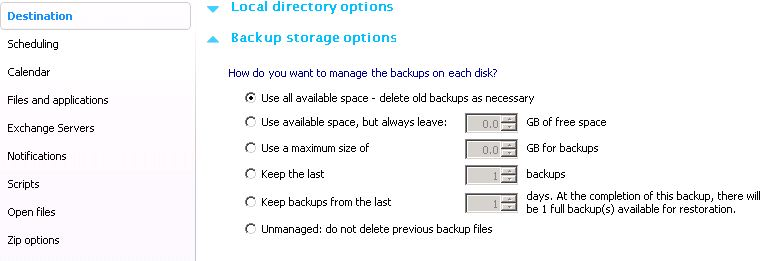 Choosing a backup scheme